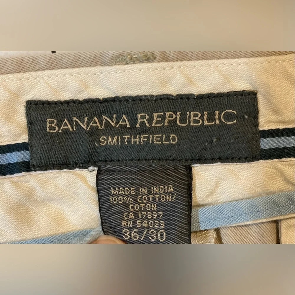 Banana Republic Men’s Size 36/30‎ Tan Smithfield Cuffed Chino Pants